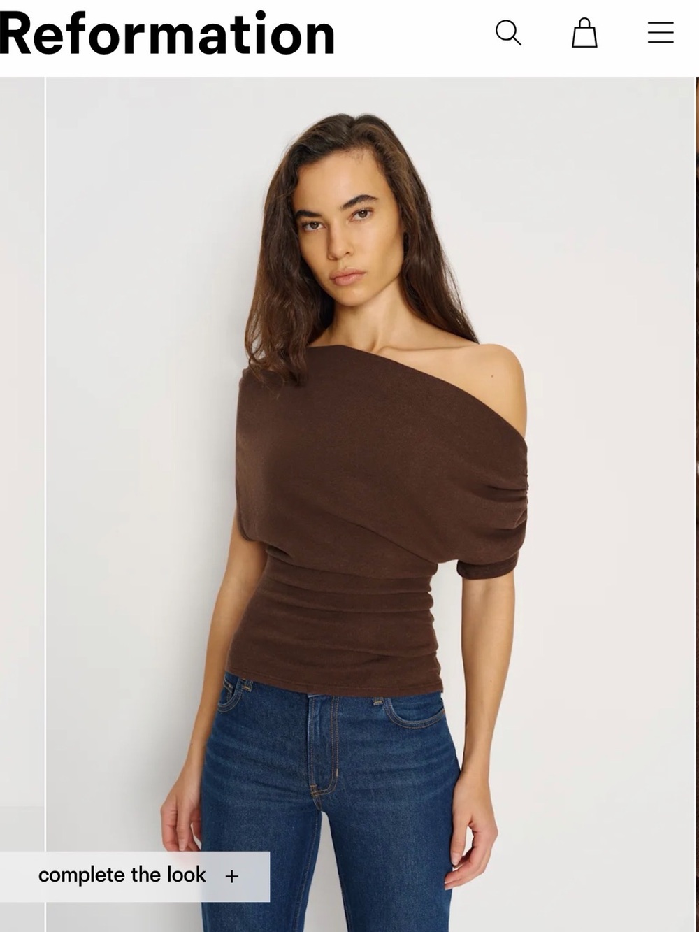 Reformation Irish asymmetrical knit top L
